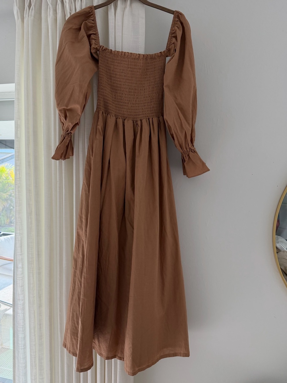 Petal & Pup Off-Shoulder Maxi Dress in Tan